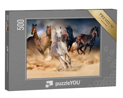 puzzleYOU: Puzzle 500 Teile „Wilde Schönheiten: Kraftvolle Pferde im Galopp“ – aus der Puzzle-Kollektion Tiere von puzzleYOU