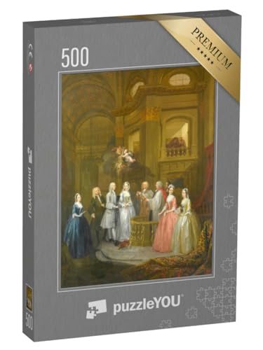 puzzleYOU: Puzzle 500 Teile „William Hogarth - Die Hochzeit von Stephen Beckingham und Mary Cox“ von puzzleYOU