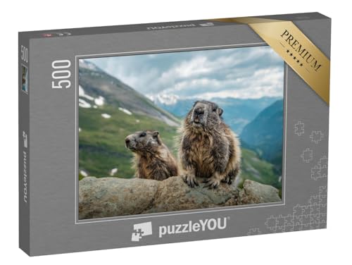 puzzleYOU: Puzzle 500 Teile „Zwei Murmeltiere und eine schöne Aussicht am Großglockner“ – aus der Puzzle-Kollektion Murmeltiere puzzleYOU: Puzzle 500 Teile „Zwei Murmeltiere und eine schöne Aussicht am Großglockner“ – aus der Puzzle-Kollektion Murmeltiere von puzzleYOU