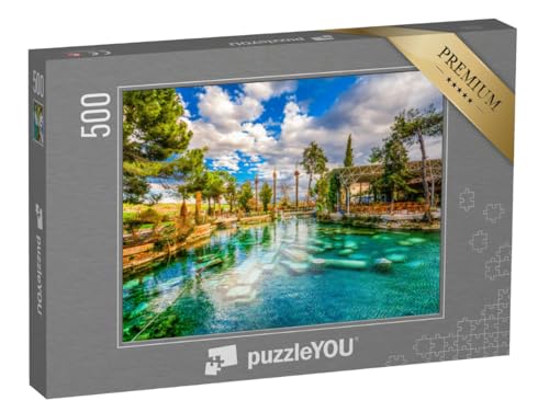 puzzleYOU: Puzzle 500 Teile „die Ansicht des antiken Teiches (Kleopatrabad) in Pamukkale“ von puzzleYOU