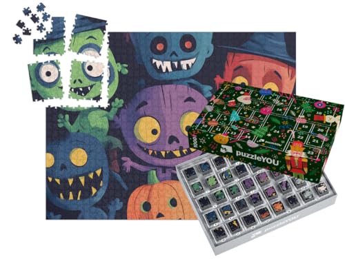 puzzleYOU: Puzzle-Adventskalender | „Beißer, Fresser, Schmatzemonster zu Halloween“ – aus der Puzzle-Kollektion Kinderpuzzle puzzleYOU: Puzzle-Adventskalender | „Beißer, Fresser, Schmatzemonster zu Halloween“ – aus der Puzzle-Kollektion Kinderpuzzle von puzzleYOU