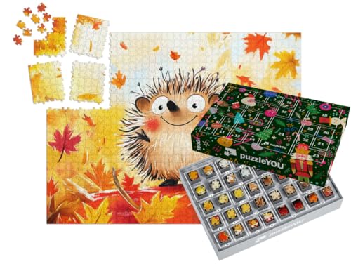puzzleYOU: Puzzle-Adventskalender | „Der kleine Igel und das Herbstlaub“ – aus der Puzzle-Kollektion Kinderpuzzle puzzleYOU: Puzzle-Adventskalender | „Der kleine Igel und das Herbstlaub“ – aus der Puzzle-Kollektion Kinderpuzzle von puzzleYOU