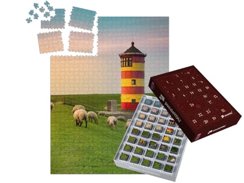 puzzleYOU: Puzzle-Adventskalender | „EIN schöner Leuchtturm an der ostfriesischen Küste“ – aus der Puzzle-Kollektion Greetsiel, Deutschland von puzzleYOU