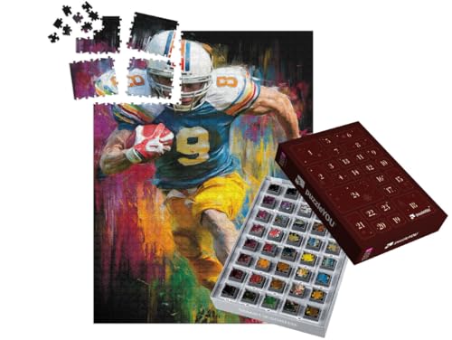 puzzleYOU: Puzzle-Adventskalender | „Football Spieler im Angriff“ – aus der Puzzle-Kollektion Sport von puzzleYOU