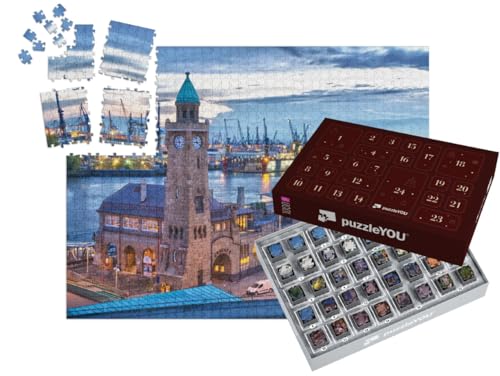 puzzleYOU: Puzzle-Adventskalender | „Hamburger Hafen, Deutschland“ – aus der Puzzle-Kollektion Hamburg, Deutsche Städte von puzzleYOU