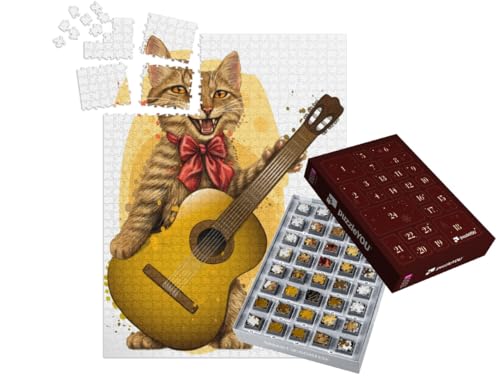 puzzleYOU: Puzzle-Adventskalender | „Kätzchen spielt Gitarre“ von puzzleYOU