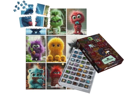 puzzleYOU: Puzzle-Adventskalender | „LITTLEMONSTERTIME: Collage“ – aus der Puzzle-Kollektion Illustrationen, Kunst & Fantasy von puzzleYOU