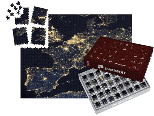puzzleYOU: Puzzle-Adventskalender | „Lichter der Stadt auf der Weltkarte, Europa, NASA“ – aus der Puzzle-Kollektion Weltraum, Universum, Himmel & Jahreszeiten puzzleYOU: Puzzle-Adventskalender | „Lichter der Stadt auf der Weltkarte, Europa, NASA“ – aus der Puzzle-Kollektion Weltraum, Universum, Himmel & Jahreszeiten von puzzleYOU
