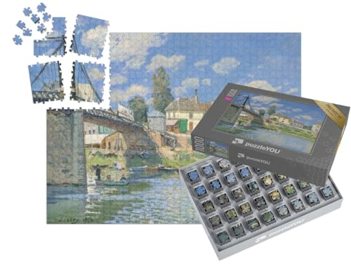puzzleYOU: SMART Sorted® | Puzzle 1000 Teile leicht gemacht „Alfred Sisley - Die Brücke von Villeneuve-la-Garenne“ von puzzleYOU