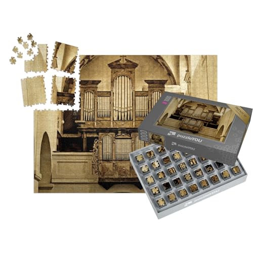 puzzleYOU: SMART Sorted® | Puzzle 1000 Teile leicht gemacht „Alte Kirchenorgel mit Orgelpfeifen“ – aus der Puzzle-Kollektion Musik, Menschen von puzzleYOU