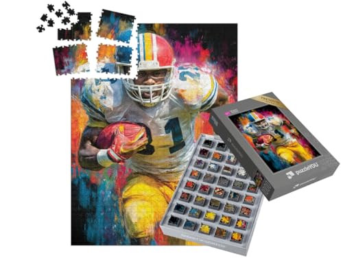 puzzleYOU: SMART Sorted® | Puzzle 1000 Teile leicht gemacht „American Football Spieler“ – aus der Puzzle-Kollektion Sport von puzzleYOU