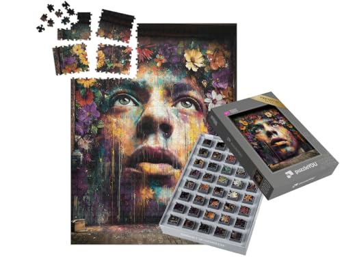 puzzleYOU: SMART Sorted® | Puzzle 1000 Teile leicht gemacht „Blütiger Blick in die Ferne“ – aus der Puzzle-Kollektion Kunst & Fantasy von puzzleYOU