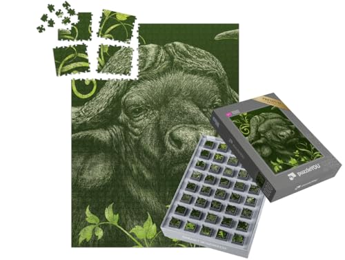puzzleYOU: SMART Sorted® | Puzzle 1000 Teile leicht gemacht „Büffel“ von puzzleYOU