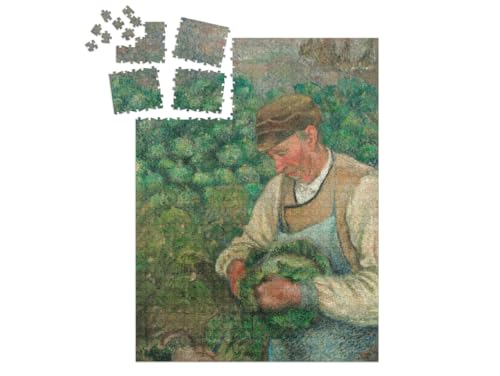 puzzleYOU: SMART Sorted® | Puzzle 1000 Teile leicht gemacht „Camille Pissarro - Der Gärtner - Alter Bauer mit Kraut“ von puzzleYOU