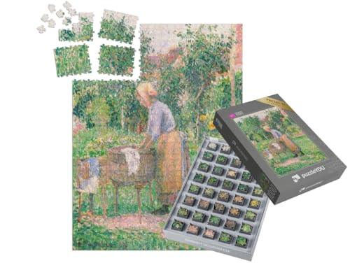 puzzleYOU: SMART Sorted® | Puzzle 1000 Teile leicht gemacht „Camille Pissarro - Eine Wäscherin in Éragny“ von puzzleYOU