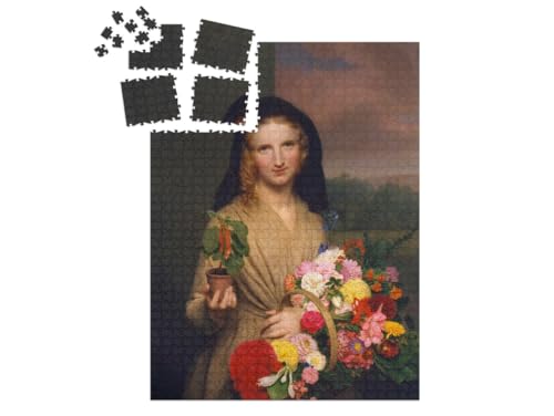 puzzleYOU: SMART Sorted® | Puzzle 1000 Teile leicht gemacht „Charles C. Ingham - Das Blumenmädchen“ von puzzleYOU