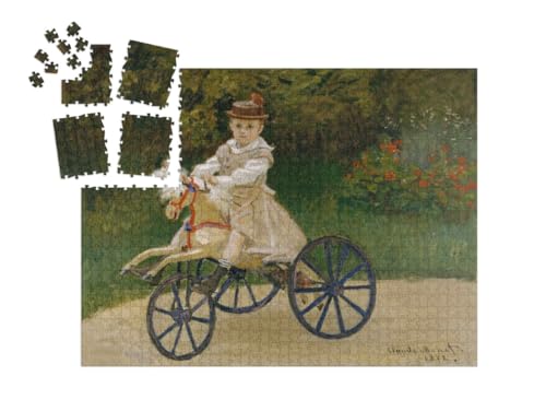 puzzleYOU: SMART Sorted® | Puzzle 1000 Teile leicht gemacht „Claude Monet - Jean Monet auf seinem Steckenpferd“ von puzzleYOU