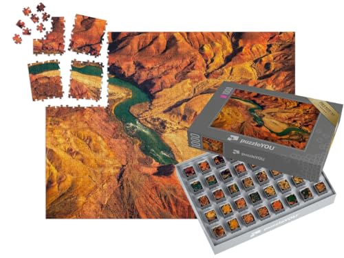 puzzleYOU: SMART Sorted® | Puzzle 1000 Teile leicht gemacht „Colorado-Flusses im Grand Canyon, Arizona, USA“ – aus der Puzzle-Kollektion Aerial View, Grand Canyon von puzzleYOU