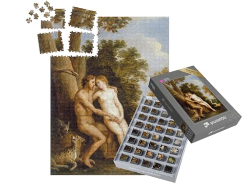 puzzleYOU: SMART Sorted® | Puzzle 1000 Teile leicht gemacht „David Teniers The Younger - Adam und Eva im Paradies“ von puzzleYOU
