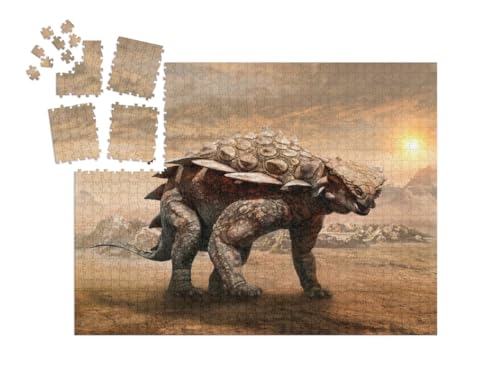 puzzleYOU: SMART Sorted® | Puzzle 1000 Teile leicht gemacht „Dinosaurier 3D-Illustration“ von puzzleYOU