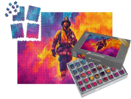 puzzleYOU: SMART Sorted® | Puzzle 1000 Teile leicht gemacht „Durch das Feuer“ – aus der Puzzle-Kollektion Feuerwehr von puzzleYOU