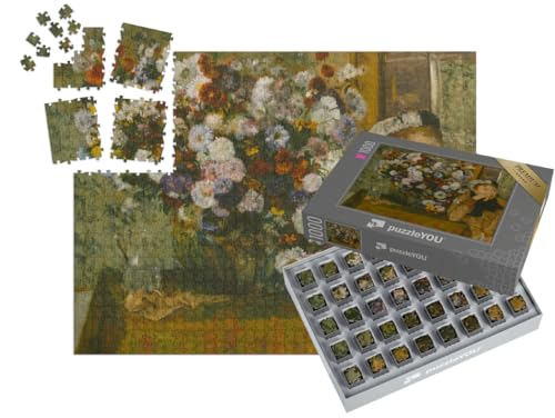 puzzleYOU: SMART Sorted® | Puzzle 1000 Teile leicht gemacht „Edgar Degas - Eine Frau, die neben Einer Blumenvase sitzt“ von puzzleYOU