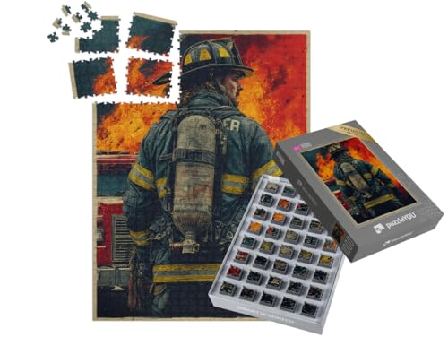 puzzleYOU: SMART Sorted® | Puzzle 1000 Teile leicht gemacht „Feuerwehrmann im Einsatz“ – aus der Puzzle-Kollektion Feuerwehr von puzzleYOU