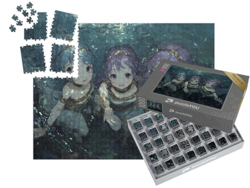 puzzleYOU: SMART Sorted® | Puzzle 1000 Teile leicht gemacht „Freundschaft im Wasser“ – aus der Puzzle-Kollektion Anime von puzzleYOU