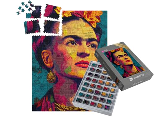 puzzleYOU: SMART Sorted® | Puzzle 1000 Teile leicht gemacht „Frida in Farben“ – aus der Puzzle-Kollektion Menschen von puzzleYOU