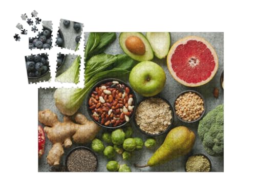 puzzleYOU: SMART Sorted® | Puzzle 1000 Teile leicht gemacht „Gesunde Lebensmittel – Gemüse, Obst und Nüsse“ von puzzleYOU