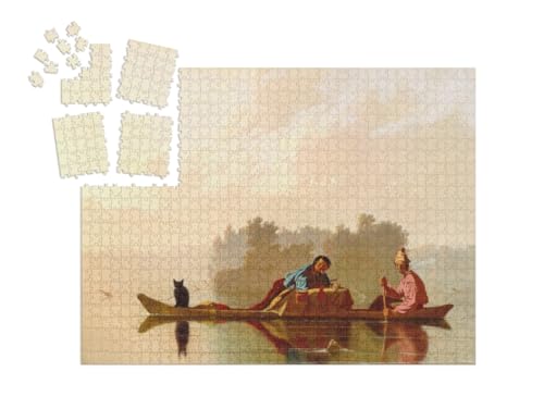 puzzleYOU: SMART Sorted® | Puzzle 1000 Teile leicht gemacht „Goerge Caleb Bingham - Pelzhändler beim Abstieg über den Missouri“ von puzzleYOU