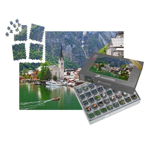 puzzleYOU: SMART Sorted® | Puzzle 1000 Teile leicht gemacht „Hallstatt - kleine hübsche Perle der Alpen. Österreich“ von puzzleYOU