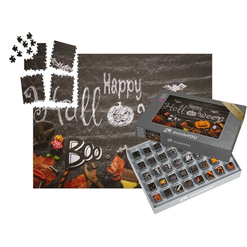puzzleYOU: SMART Sorted® | Puzzle 1000 Teile leicht gemacht „Happy Halloween: Werkzeuge für DIY-Deko“ – aus der Puzzle-Kollektion Festtage von puzzleYOU