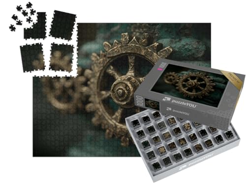 puzzleYOU: SMART Sorted® | Puzzle 1000 Teile leicht gemacht „Herz aus Rädern“ – aus der Puzzle-Kollektion Nostalgie von puzzleYOU