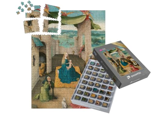 puzzleYOU: SMART Sorted® | Puzzle 1000 Teile leicht gemacht „Hieronymus Bosch - Die Anbetung der Heiligen DREI Könige“ von puzzleYOU
