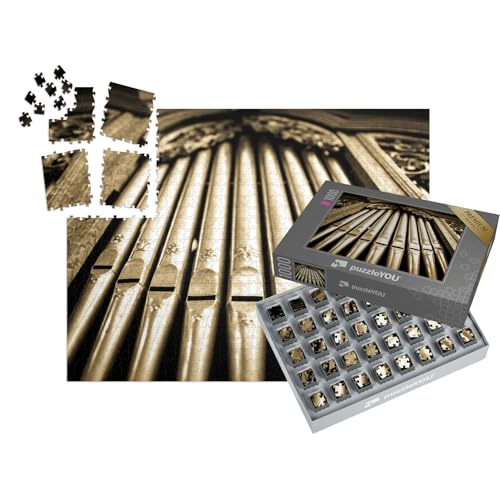 puzzleYOU: SMART Sorted® | Puzzle 1000 Teile leicht gemacht „Historische Pfeifenorgel Einer Kirche“ – aus der Puzzle-Kollektion Musik, Menschen von puzzleYOU