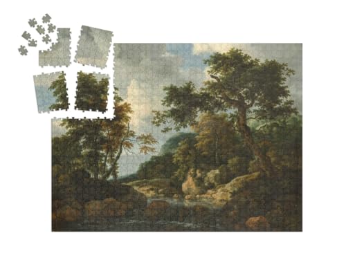 puzzleYOU: SMART Sorted® | Puzzle 1000 Teile leicht gemacht „Jacob Van Ruisdael - Der Waldstrom“ von puzzleYOU