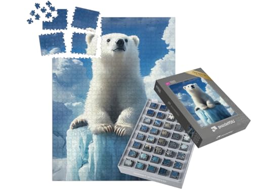 puzzleYOU: SMART Sorted® | Puzzle 1000 Teile leicht gemacht „Kleiner Eisbär am Rande der Welt“ von puzzleYOU