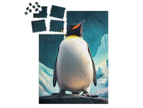 puzzleYOU: SMART Sorted® | Puzzle 1000 Teile leicht gemacht „Kleiner Pinguin am Tor zum Nordpol“ von puzzleYOU