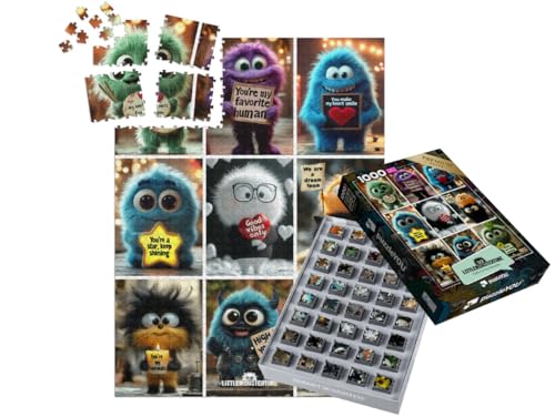 puzzleYOU: SMART Sorted® | Puzzle 1000 Teile leicht gemacht „LITTLEMONSTERTIME: Collage: Good Vibes Only“ von puzzleYOU