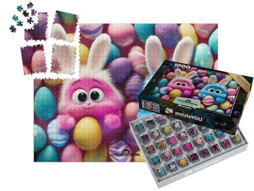 puzzleYOU: SMART Sorted® | Puzzle 1000 Teile leicht gemacht „LITTLEMONSTERTIME: Easter Monster Buddies“ von puzzleYOU
