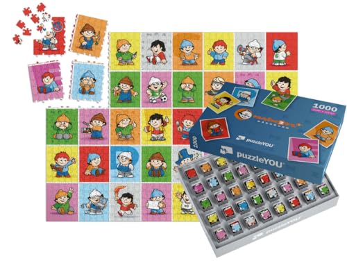 puzzleYOU: SMART Sorted® | Puzzle 1000 Teile leicht gemacht „Mainzelmännchen“ – aus der Puzzle-Kollektion Illustrationen von puzzleYOU