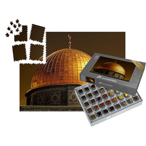 puzzleYOU: SMART Sorted® | Puzzle 1000 Teile leicht gemacht „Mit 80 Kilogramm Gold bedeckt Kuppel des Felsendoms in Jerusalem, Israel“ – aus der Puzzle-Kollektion Felsendom Jerusalem von puzzleYOU