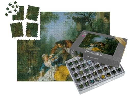 puzzleYOU: SMART Sorted® | Puzzle 1000 Teile leicht gemacht „Nicolas Lancret - Der gerechtfertigte Diener“ von puzzleYOU