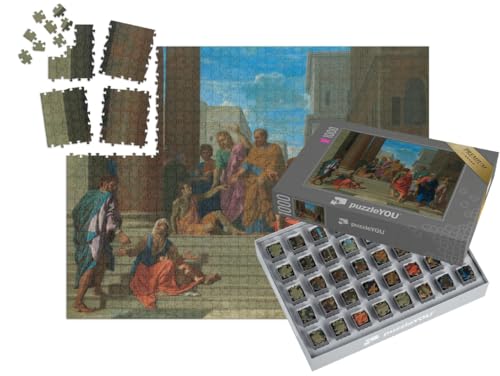 puzzleYOU: SMART Sorted® | Puzzle 1000 Teile leicht gemacht „Nicolas Poussin - Die Heiligen Petrus und Johannes heilen den lahmen Mann“ von puzzleYOU