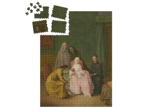 puzzleYOU: SMART Sorted® | Puzzle 1000 Teile leicht gemacht „Pietro Longhi - Der Besuch“ von puzzleYOU