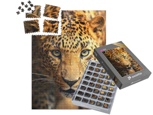 puzzleYOU: SMART Sorted® | Puzzle 1000 Teile leicht gemacht „Porträt eines Leoparden“ – aus der Puzzle-Kollektion Tiere von puzzleYOU