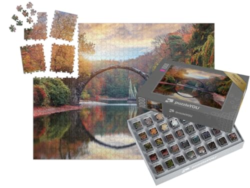 puzzleYOU: SMART Sorted® | Puzzle 1000 Teile leicht gemacht „Rakotzbrücke, auch bekannt als Teufelsbrücke, Kromlau, Sachsen“ – aus der Puzzle-Kollektion Deutschland von puzzleYOU