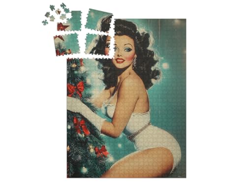 puzzleYOU: SMART Sorted® | Puzzle 1000 Teile leicht gemacht „Retroträume unterm Weihnachtsbaum“ von puzzleYOU