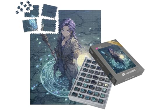 puzzleYOU: SMART Sorted® | Puzzle 1000 Teile leicht gemacht „Schattenläuferin bei Nacht“ – aus der Puzzle-Kollektion Anime von puzzleYOU